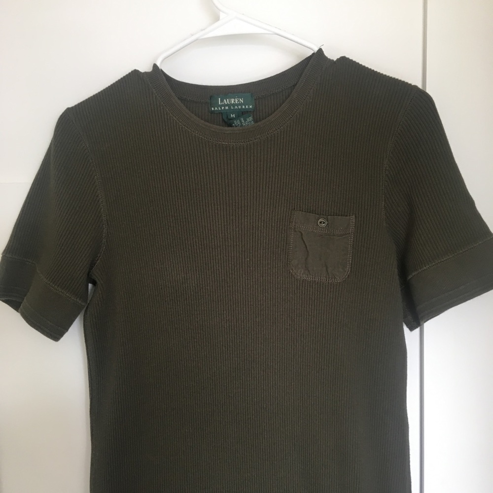 Ralph Lauren Ribbed Maxi T-shirt Dress Army Green